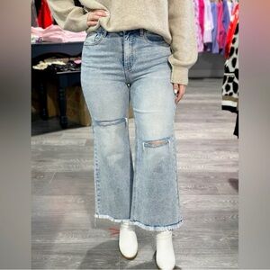 Women's Light Blue Distressed Jeans